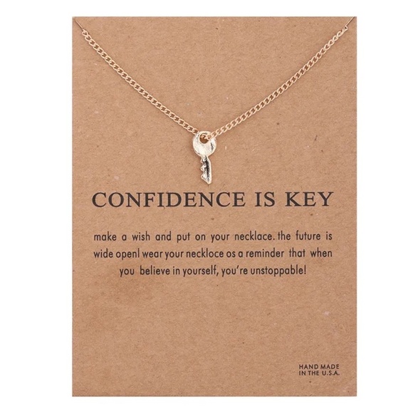 **FRANKIE* Gold Confidence is Key Simple Necklace - Picture 1 of 2